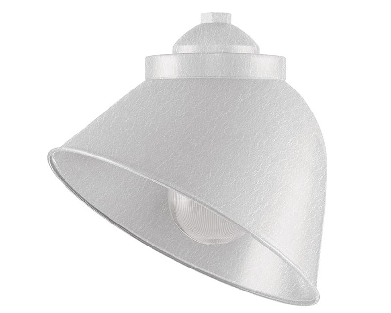 1 Lamp 100w Incandescent, Belle Reflector, Elongated Prismatic Globe